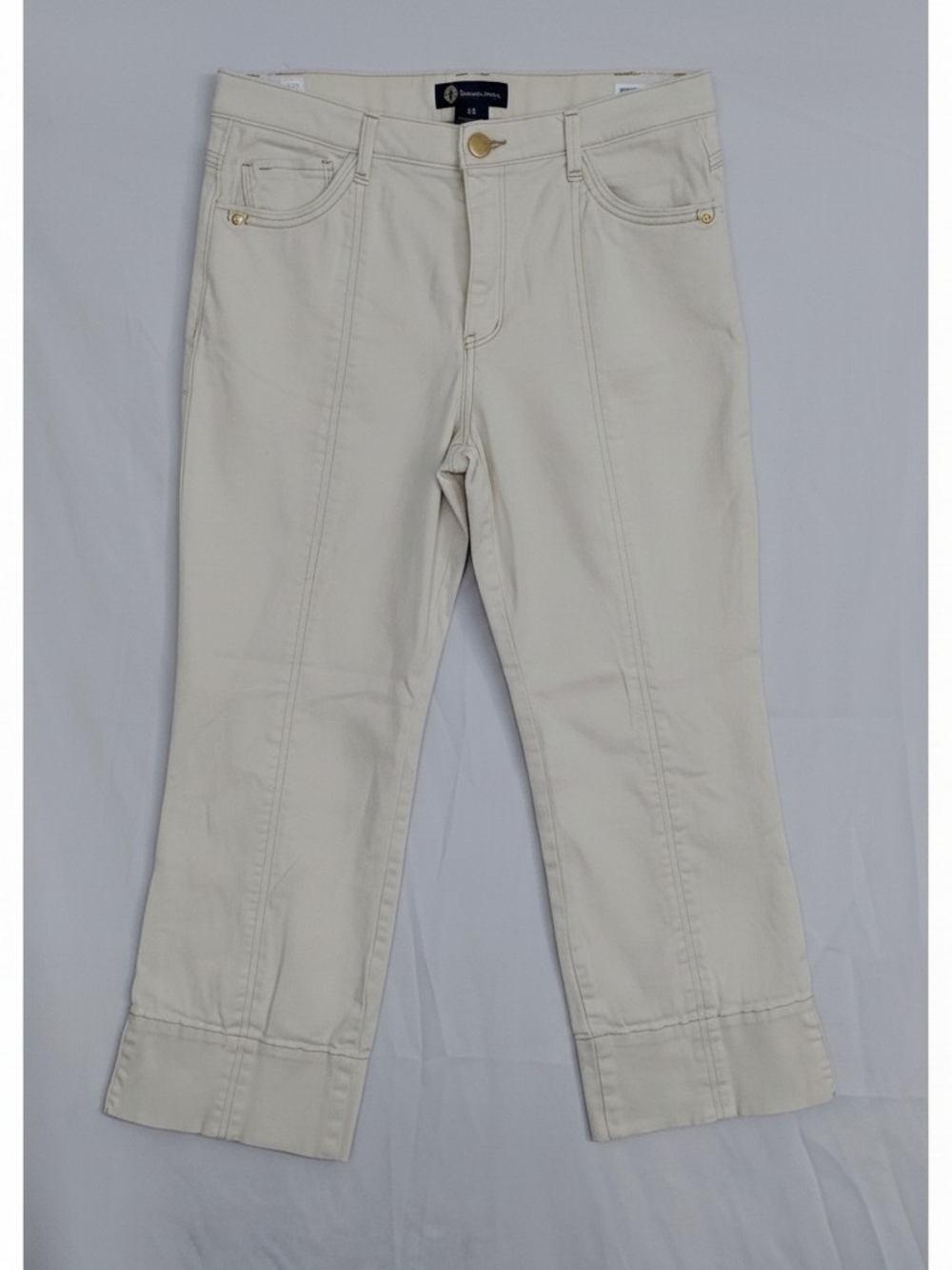 Democracy Cream Ankle Crop Straight Jeans